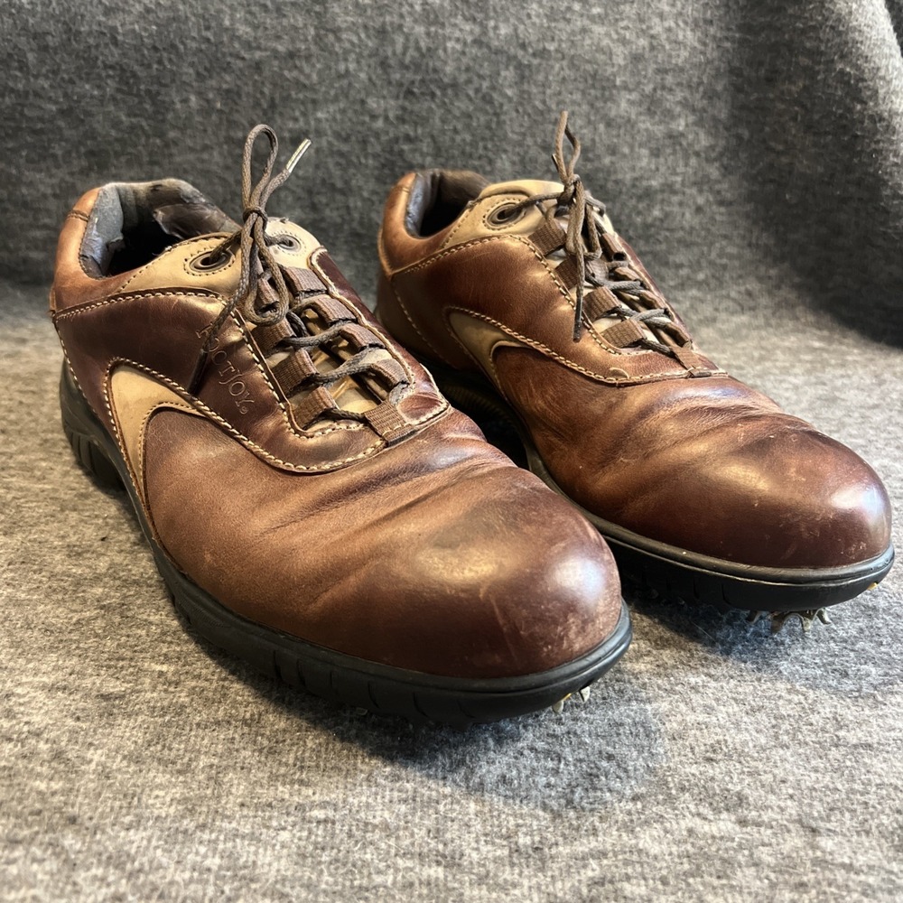 Mens FootJoy Leather Golf Shoes Size 9‎ M Contour Series Cleats Brown 54296